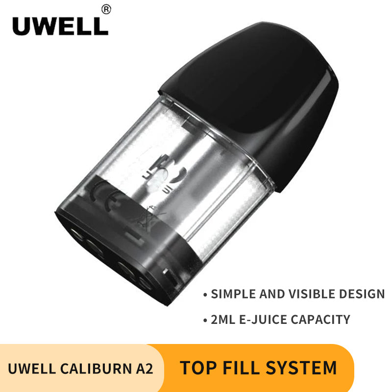 The Uwell Caliburn A2 Rechargeable Pod is available for the Uwell Caliburn AK2 Pod system suite and the Uwell Caliburn A2 Pod System suite