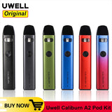 Original Uwell Caliburn A2 Pod Kit 520mAh Battery 2mL Cartridge UN2 Meshed-H 0.9ohm Coil Electronic Cigarette Vape Pod Vaporizer