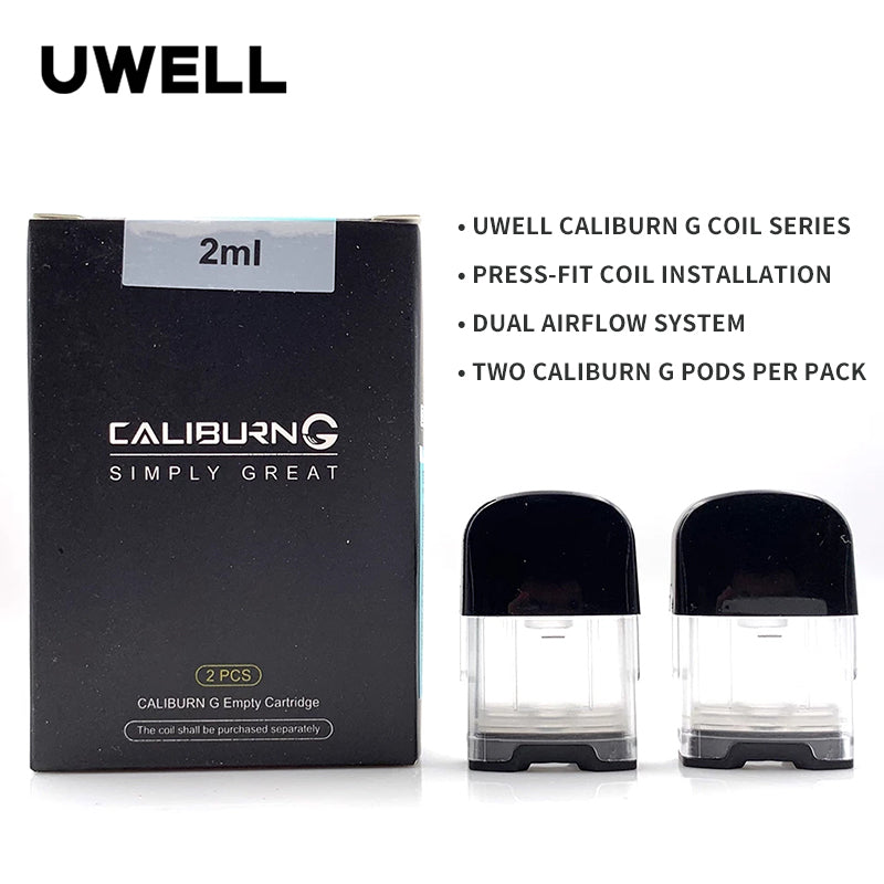 Original Uwell Caliburn G Pod Cartridge 2ml 2pcs For Uwell Caliburn G Coils/Caliburn KOKO Prime Kit Electronic Cigarette Vape