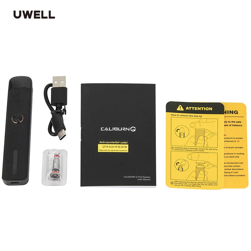 Original Uwell Caliburn G Pod Kit  690mAh Battery Vape Pen Kit 2ml Caliburn G Cartridge Electronic Cigarette Vape Kit VS W01 Kit