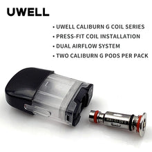 Load image into Gallery viewer, Original Uwell Caliburn G Pod Cartridge 2ml 2pcs For Uwell Caliburn G Coils/Caliburn KOKO Prime Kit Electronic Cigarette Vape